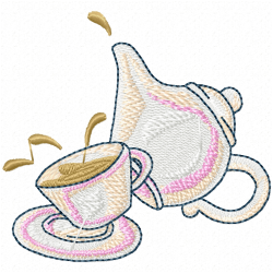 Teapots Embroidery Design 11 Teapots Embroidery Design 11